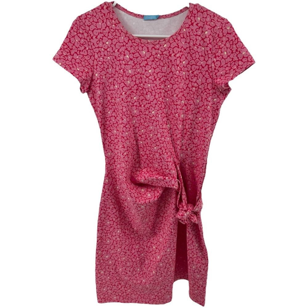 J. McLaughlin Elora Dress Catalina Cloth Cap Sleeve Adjustable Tie Floral Pink S